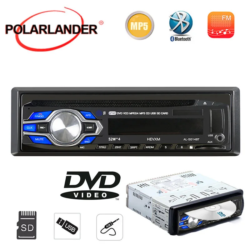 New Bluetooth Car Radio Player 12V Car Audio Stereo Radio AUX-IN/USB/DVD/VCD/CD/MP3