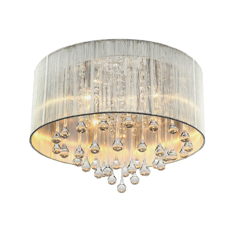 Современные тканевые хрустальные светодиодные декоративные лампы потолочные