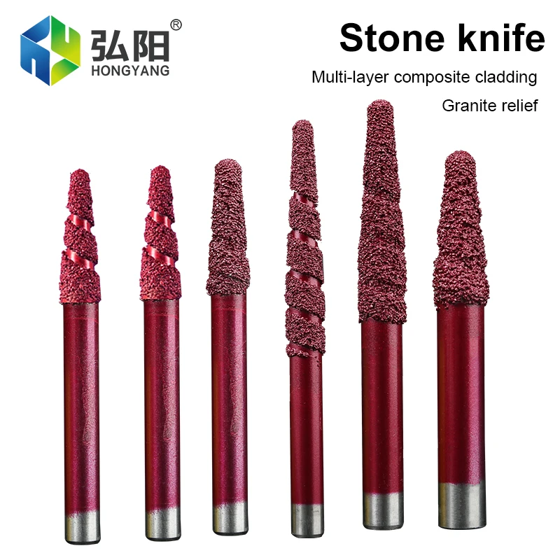 

10mm/12mm Multilayer Conical Ball Head Brazed Stone Carving Marble Granite Carving Drill Cnc Conical Diamond End Mill