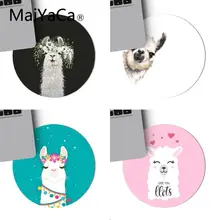MaiYaCa Lama Llama Alpacas Animal Keyboard Gaming MousePads Anti-Slip Laptop PC Mice Pad Mat 220x220mm Circular Mouse Pad