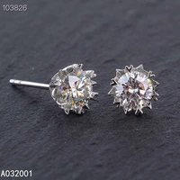 kjjeaxcmy fine jewelry natural mosang diamond 18k gold women earrings new ear studs support test luxury