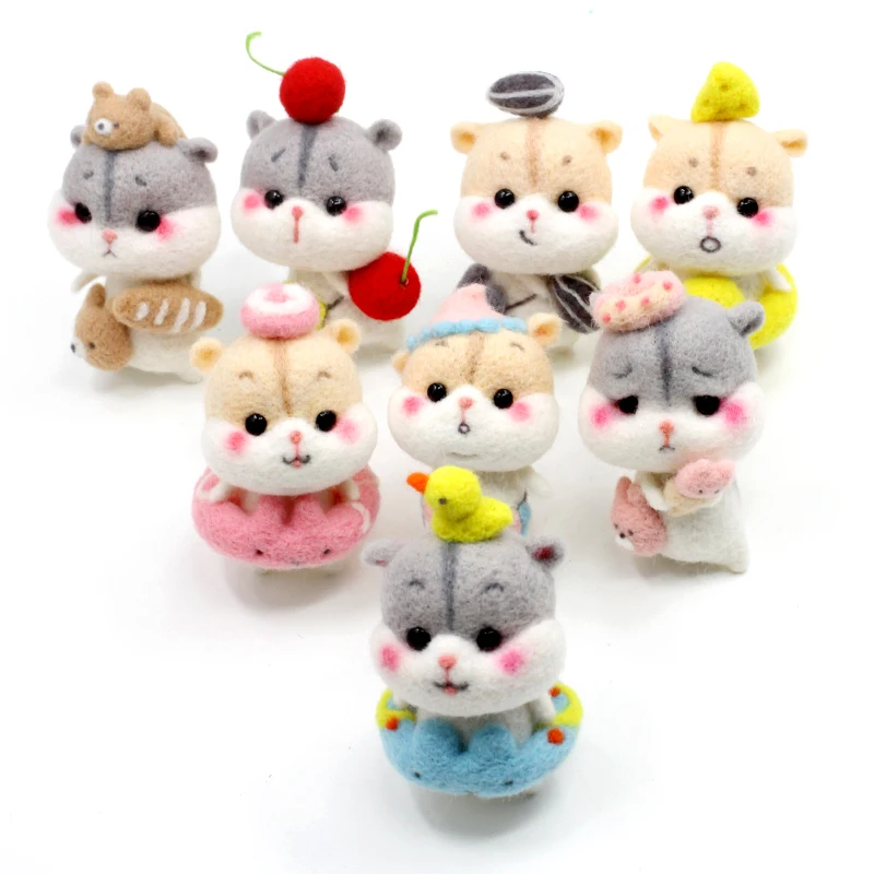 Сделай Сам шерстяное валяние необработанный Симпатичный Хомяк детская игрушка