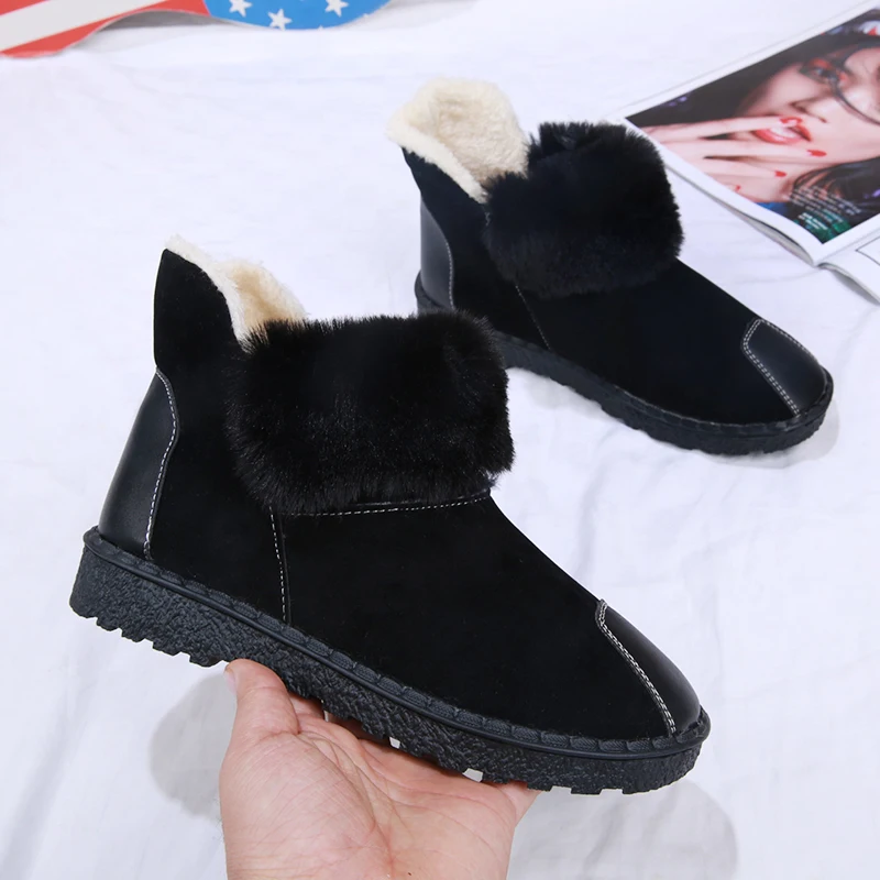 

Women Snow Boots Shoes Woman Boots Fashion Thick Boots 2019 Short Plush Warm Increase Non-slip Booies Winter Boots U11-69