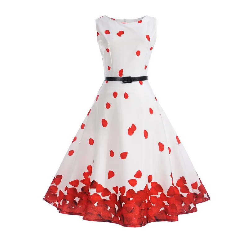 Летнее платье для вечеринки женское винтажное с цветочным принтом платья без