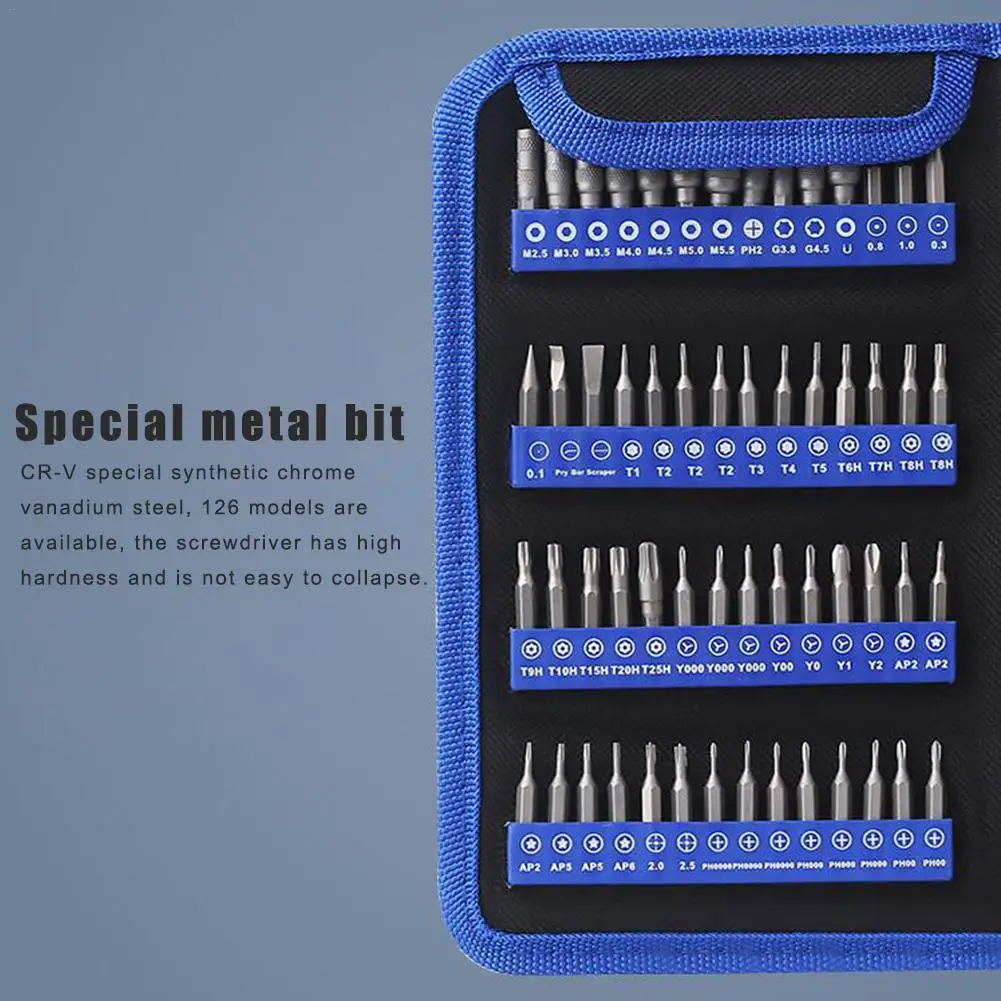 

126PCS Precision Screwdriver Set Repair Tool Kir For Cell Phone Table Laptop Screwdriver Adapter Tweezers Telescopic Rod