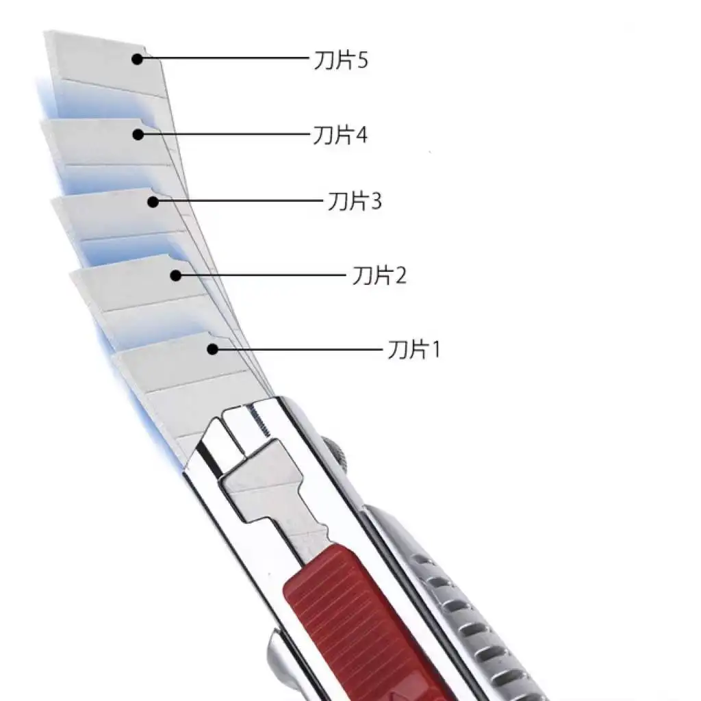 

QHTITEC Five Continuous Hair Utility Knife 18mm Large Durable Sharp Medium Wallpaper Multitool Paper Cutter Knives Repair Tools