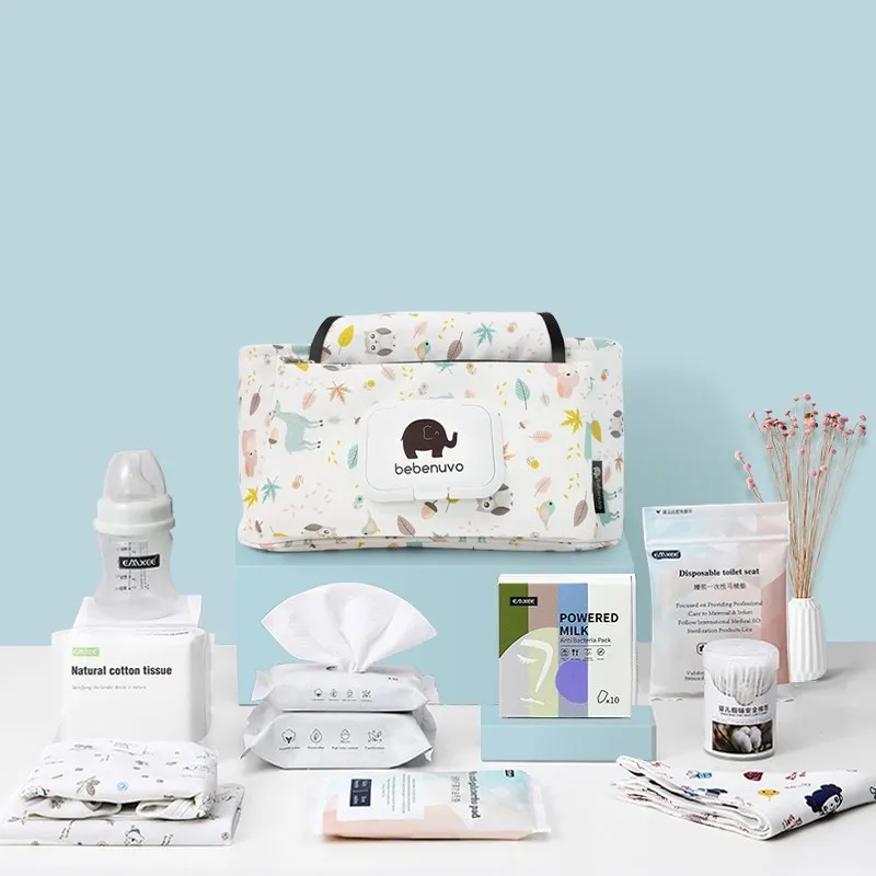 Сумка-тележка для коляски с цветочным принтом 12 цветов со съемной сумкой