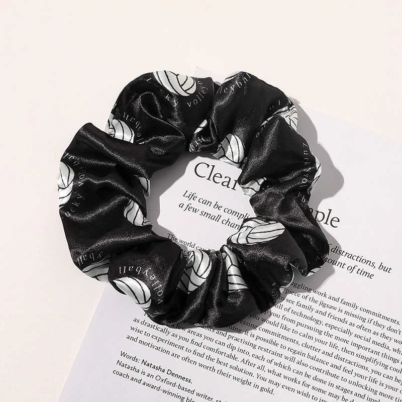 

1Pcs Women Printed Scrunchie Elastic Hair Band Girl Hairbands Ponytail Holder Headband Headwear Hair Accessories Football Print