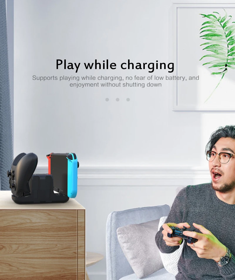 4 в 1 зарядная док станция для контроллера Nintendo Switch светодиодное зарядное