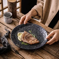japanese dish personality creative ceramic retro tableware and wind light plate household steak
