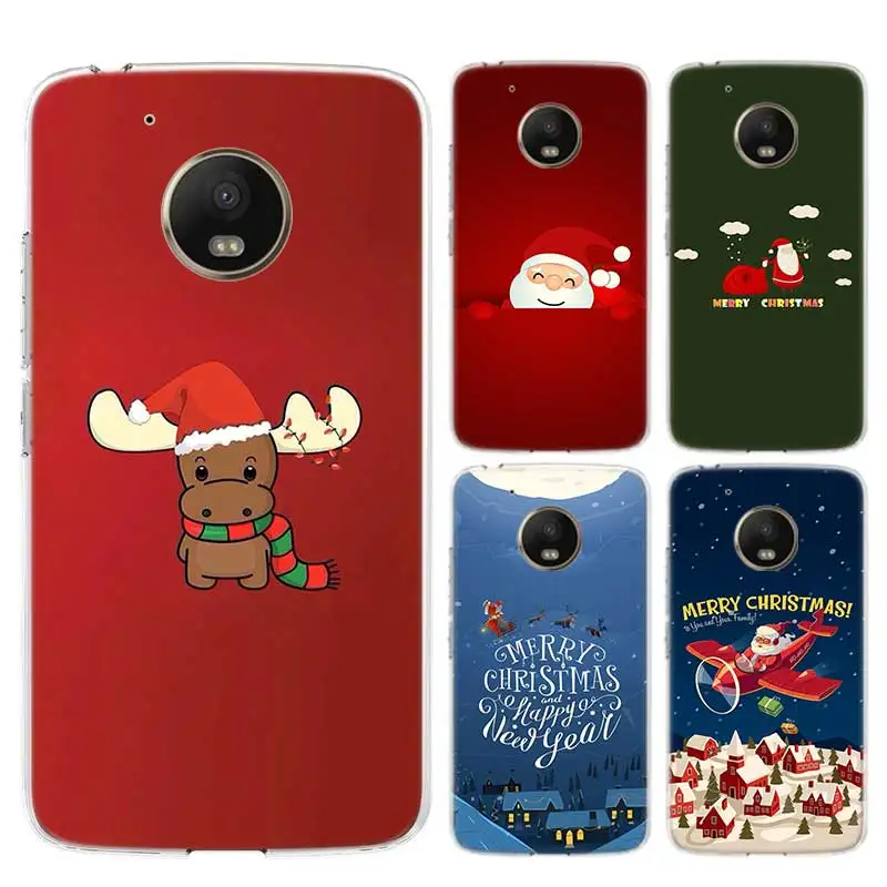 

Christmas Case For Motorola G7 G9 G8 Power Soft TPU Cover Moto G6 Play G5S G5 E5 E6 Plus Coque Shell