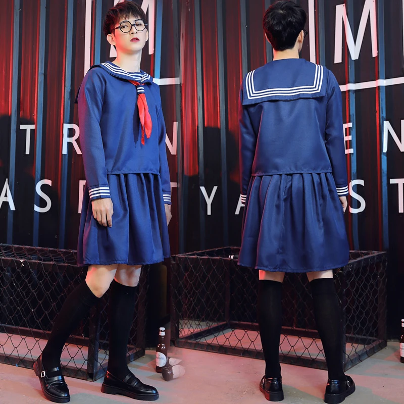 Японский Стиль моряка единый набор в готическом стиле мужские и женские Вечерние