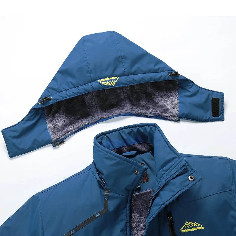 

Winter Hiking Fleece Jacket Men Outdoor Sport Windproof Waterproof Thermal Parkas Coats Camping Trekking Skiing Warm Jackets 5XL