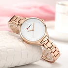 Часы CURREN женские с браслетом, модные креативные наручные, полностью стальные, розовое золото, подарок