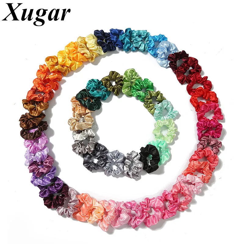 

Xugar 60 шт./лот, женские шелковые резинки для волос, резинки для волос для девочек, твердые резинки для волос, резинки с завязками для волос, акс...