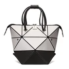 Женские сумки 2020, двухцветная Смешанная Асимметричная женская сумка с геометрическим рисунком, регулируемые складные сумки на плечо, вместительные сумки-тоуты