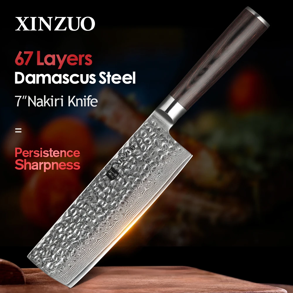 XINZUO 6.8 inch Slicing Knife 67 layer Damascus Stainless Steel Kitchen Knife Hot Selling Home Chef Knife Pakkawood Handle