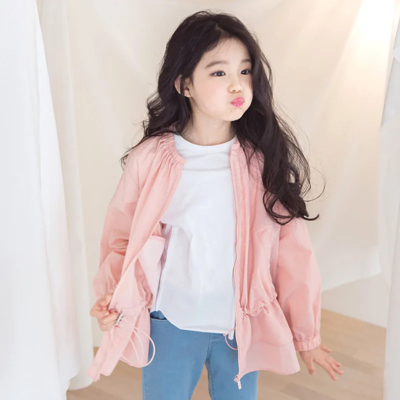 2019 Autumn Pink jacket for girls Solid Casual Sport Clothes Girls British Street Style Children Coat with Two Pockets | Детская одежда