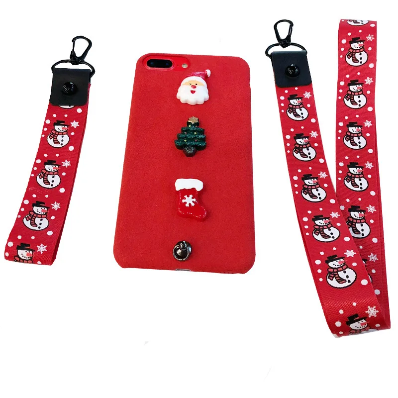 Чехол-держатель для телефона пары iPhone X фланелетт Рождественский Мягкий ТПУ
