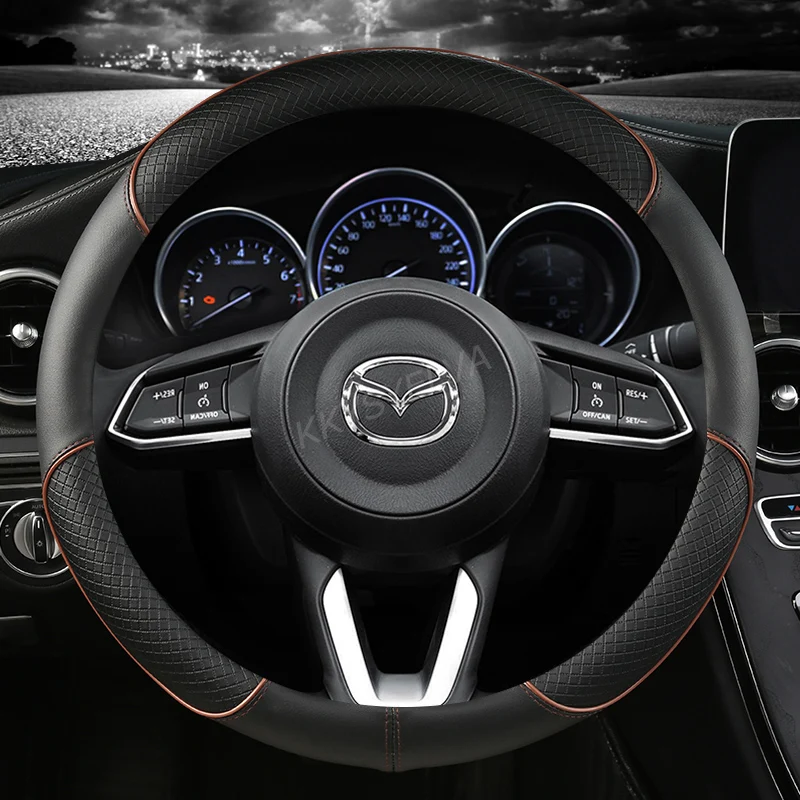 Из искусственной кожи чехол рулевого колеса автомобиля для CX 3 4 5 7 9 Mazda Axela 6 Gh Gj Demio