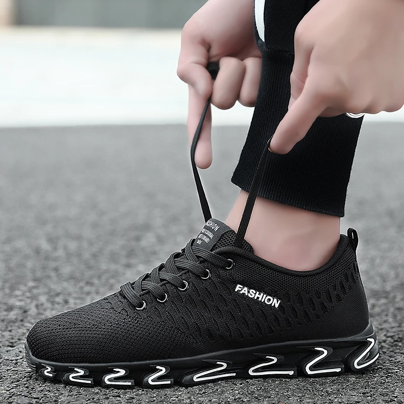 Мужские кроссовки для бега дышащие на шнуровке высокого качества новинка 2019 |