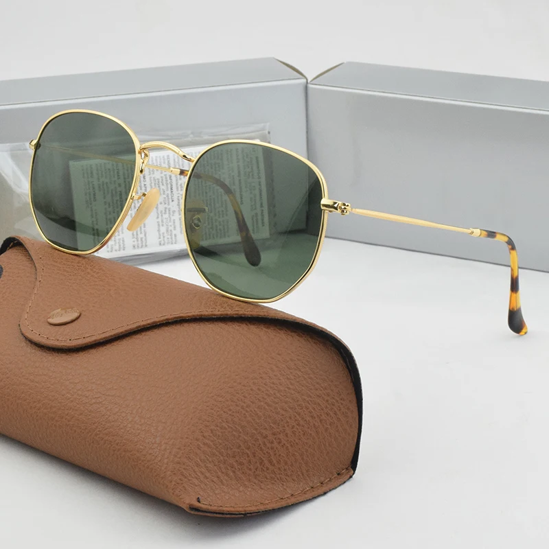 

Round Fashion sunglasses Men Women R3548B Glass Mens designer masculine Female Mirror vintage Eyewear Brand Sun glasses Driving