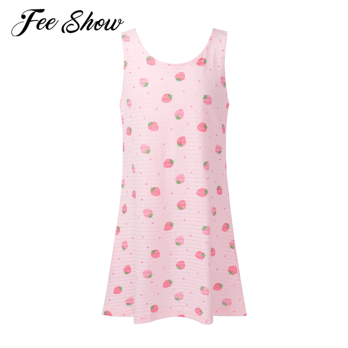 

Летние детские ночные рубашки принцессы, Хлопковая пижама для девочек, ночная рубашка без рукавов, милая детская ночная рубашка с принтом к...