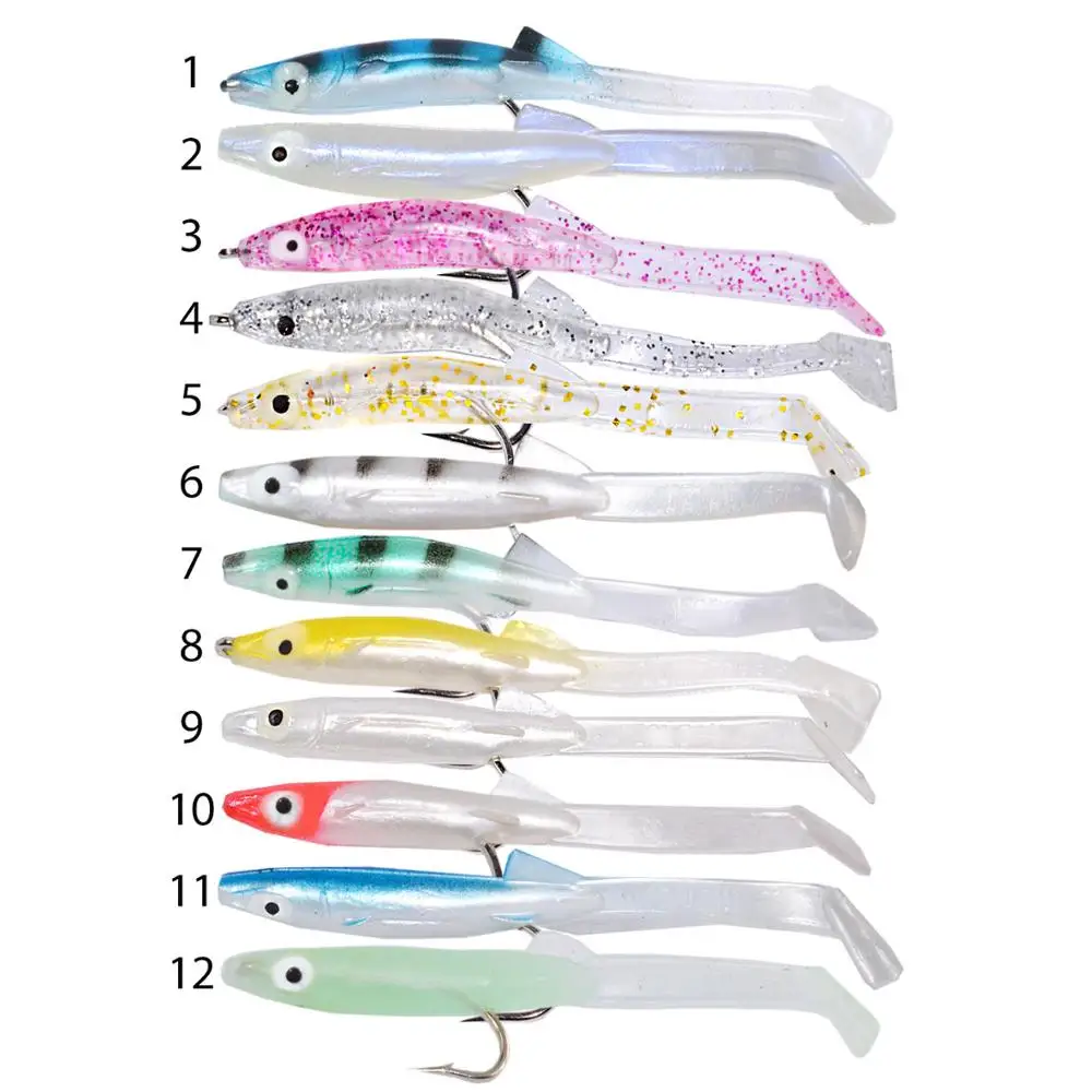 

Eel Lure 85mm Fishing Bait with Paddle Tail and Hooks Spanish Mackerel Lure Soft Eel Baits Soft Lure