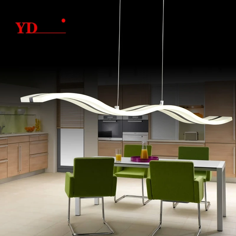 Postmodern Fashion S-shaped Restaurant Rectangular Acrylic Lamps Atmospheric Simple Office Chandelier Led | Лампы и освещение