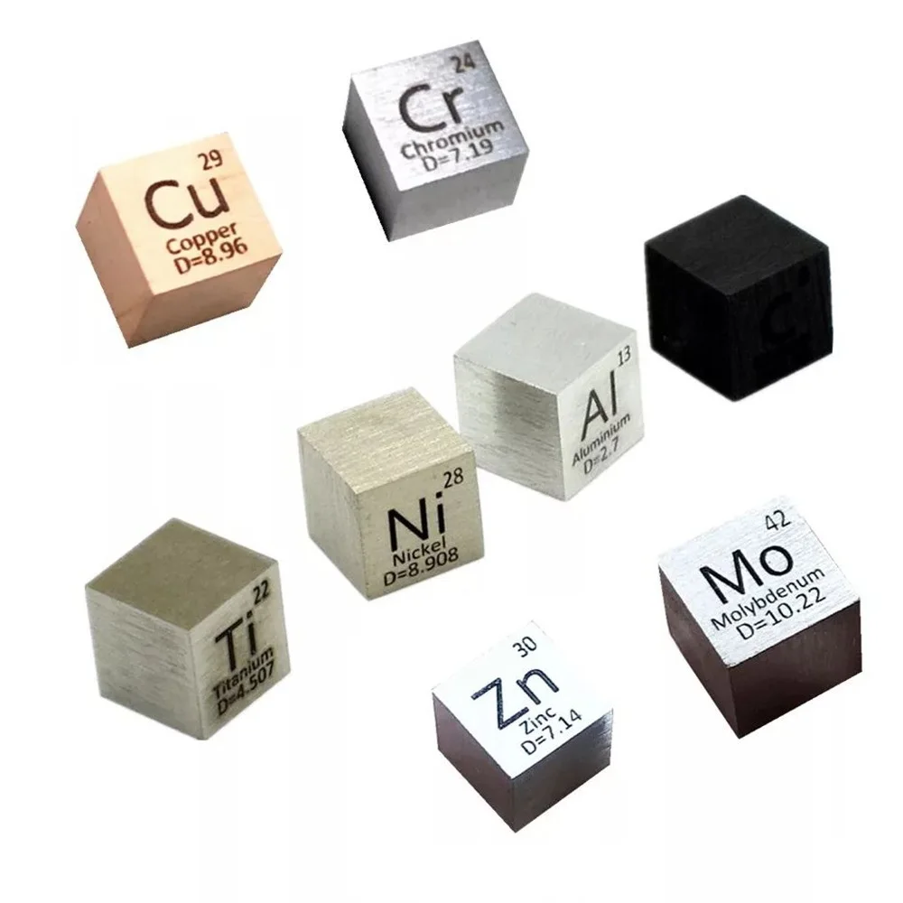 Плотность металлического элемента Cube Co Ni Cu Zn Fe Nb Mo Sn W Bi Pb Sb Ti 10 мм кубический стол