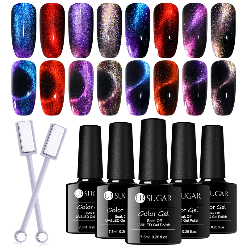 UR SUGAR 9D кошка Магнитный Гель лак для ногтей магия Хамелеон использования с
