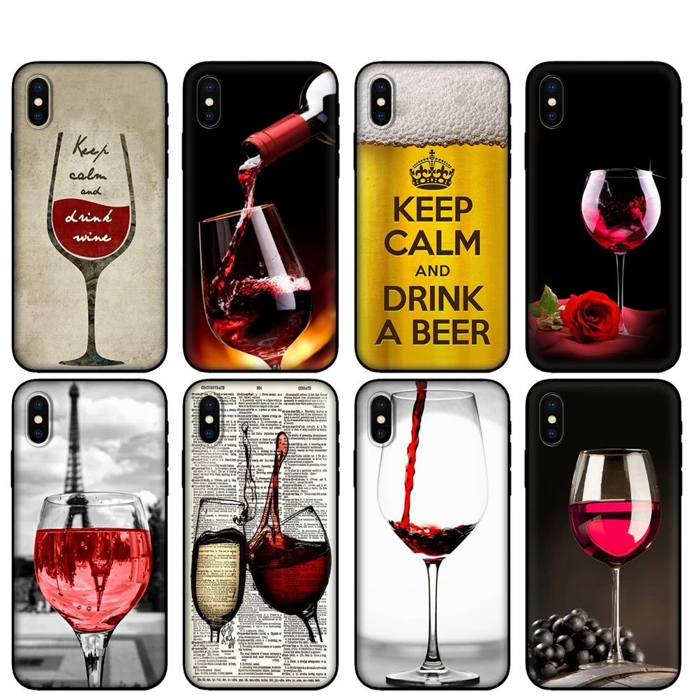 Черный чехол из ТПУ для Huawei Honor 8a Prime 8s 9 Lite honor 9A 9C 9X Premium 9x Pro 9S напитков пива вина
