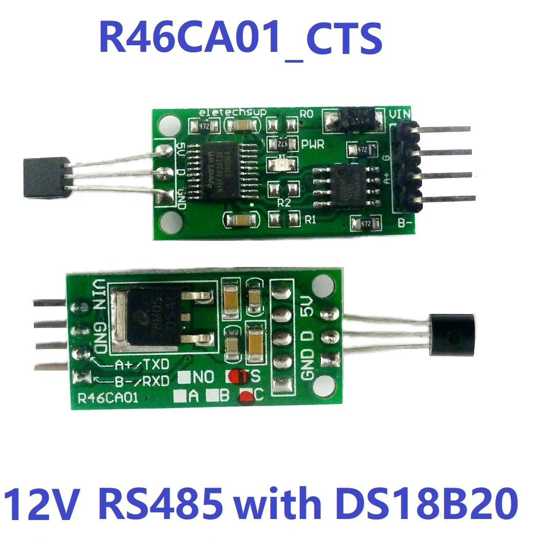 Плата датчика температуры Ttl Modbus Rtu постоянный ток 3 7-25 в Ds18b20 Rs485 Rs232 |