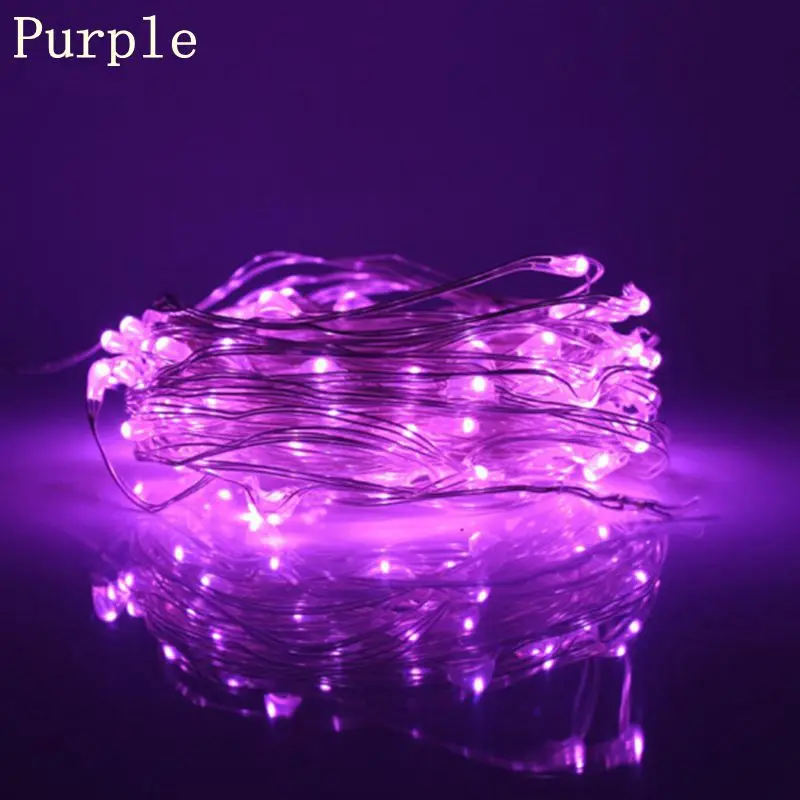 Purple Водонепроницаемый светодиодный фея гирлянды 10/20 Вт, 30 Вт, 50 м с пультом дистанционного управления и адаптер питания для приготовления пищи на воздухе Новогоднее украшение для свадьбы - Испускаемый цвет: Purple