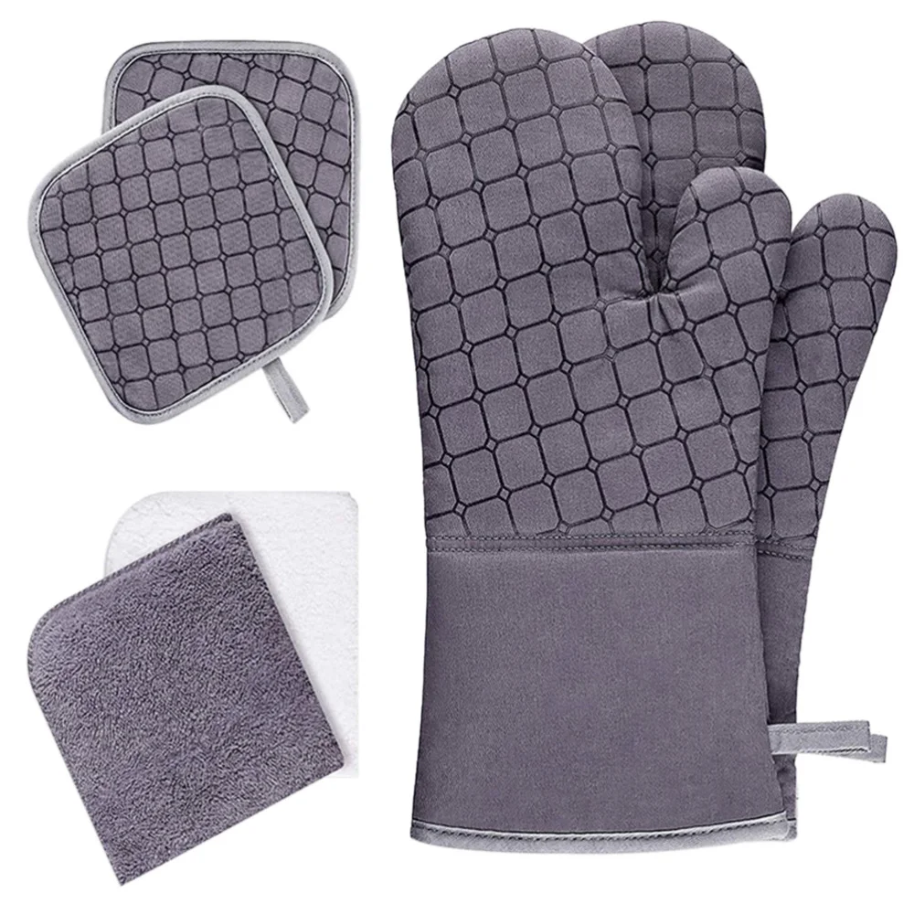 

1 Set/6pcs Microwave Heat Resistant Mitts Anti-scald Oven for Home