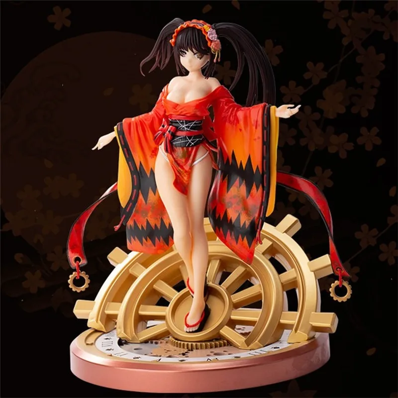 

DATE A LIVE anime figures Tokisaki Kurumi kimono Hour hand chassis 30cm sexy girl figure PVC action figure Collection Model Doll