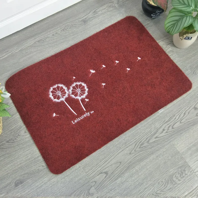 

Welcome Black Outdoor Entrance Doormat Kichen Floor Mats Carpet Bathroom Mat Area Rugs Non-Slip Flower Pattern Floor Carpets