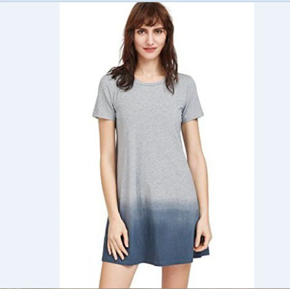 Женское платье с коротким рукавом OWLPRINCESS разноцветное градиентом 2019 | Женская