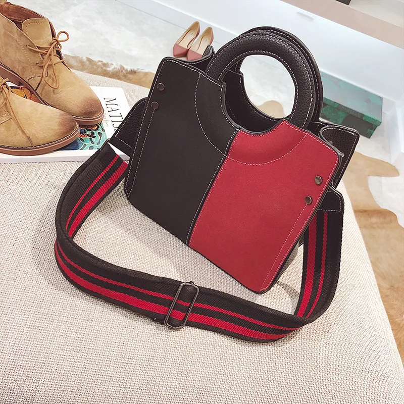 

Женская вечерняя вечерние контрастных цветов, женские сумки на плечо с прострочкой и круглым кольцом, роскошные сумки для женщин, новинка ...