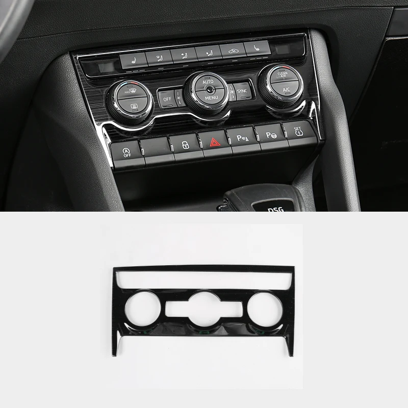 

For Skoda Karoq 2017 2018 Car Air Condition Knob Switch Panel Cover Frame Sticker Strips Stainless Steel Styling Accessory