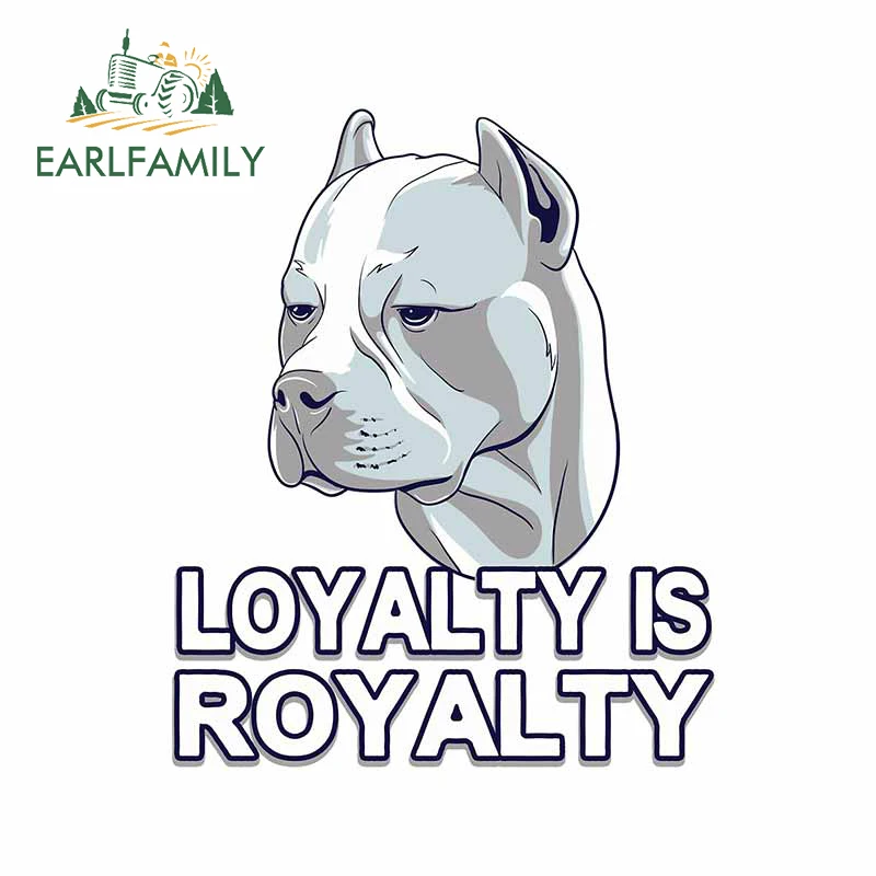 EARLFAMILY 13см x 10.6см для верности - это привилегия Dogo Argentino Виниловый автомобильный стикер багажник ноутбук Окклюзия Скретч Водонепроницаемый декаль на.