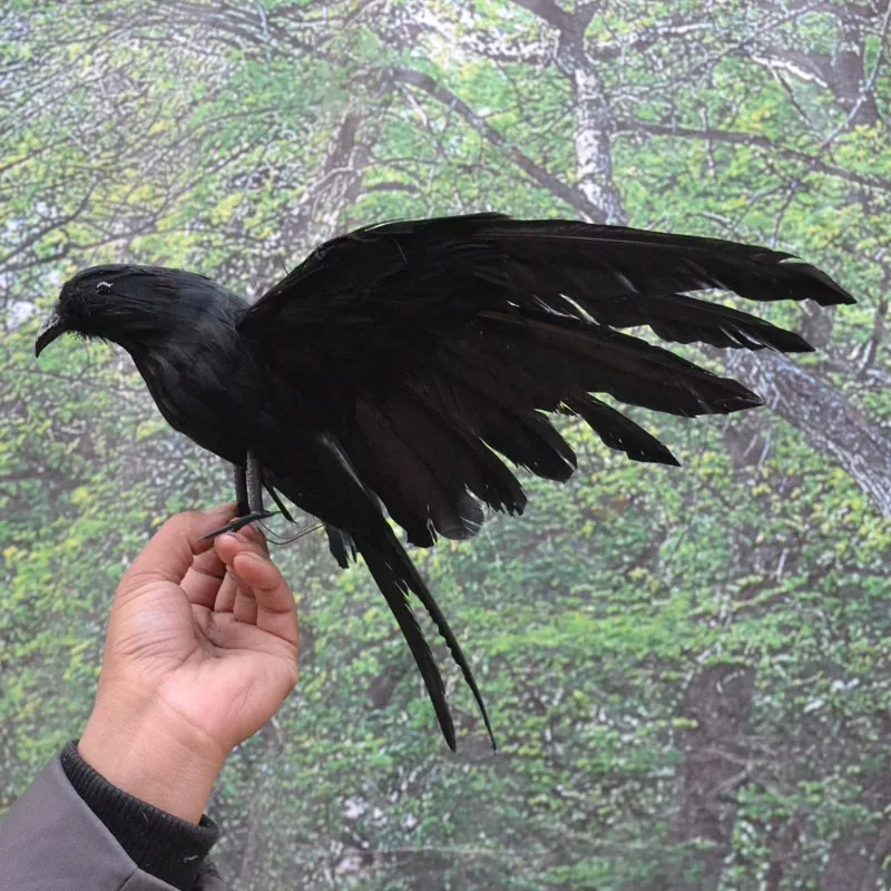 Реквизит для Хэллоуина перья ворона птица Большой 25x40 см распространения Крылья