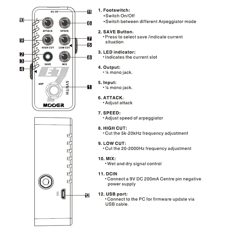 

MOOER E7 Synth Guitar Pedal 7 Types Custom Synthesizer Synth Tones with Individual Arpeggiator