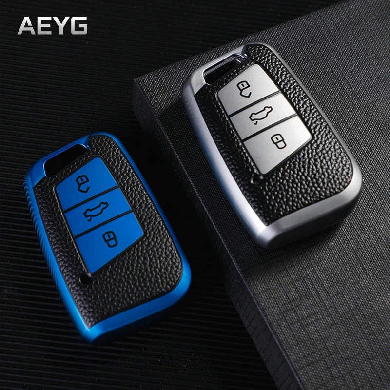 

TPU Leather Car Key Case Cover For VW Volkswagen Passat B8 Magotan Golf For Skoda Kodiaq Superb A7 Keychain Auto Accessories