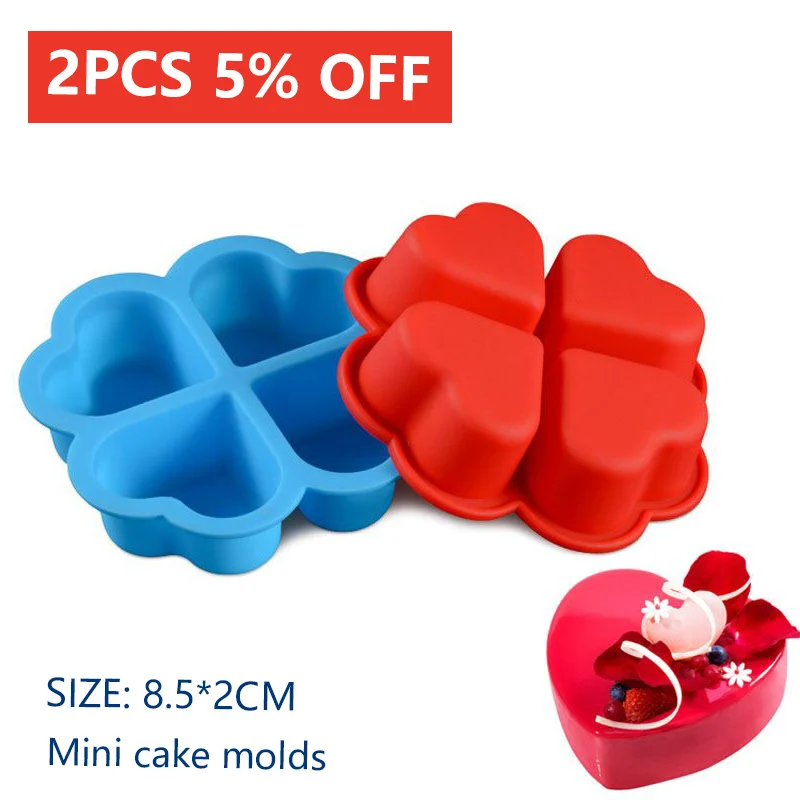 1 шт. силиконовые формы для торта самодельная выпечка Сердце цветок маффины с