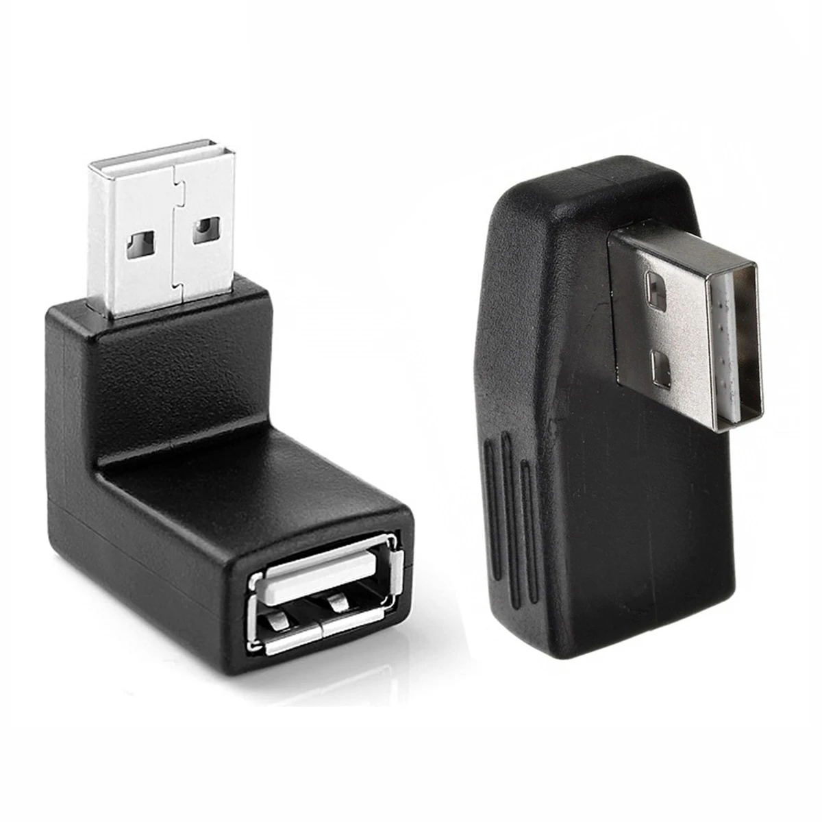 

1Set USB 2.0 A Male to Female Extension Adapter 90 Degree Horizontal Vertical Angled Reversible Design