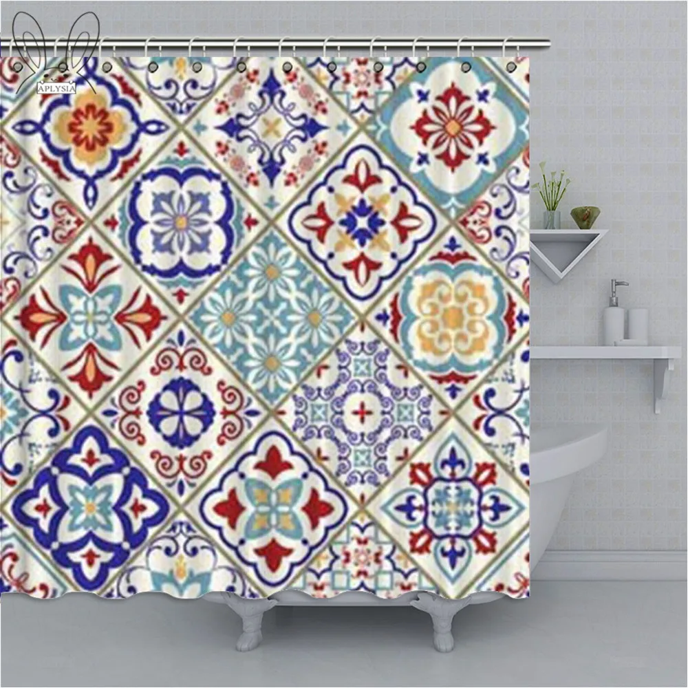 Марокканский декор душевая Лоскутная штора узор из красочной марокканской