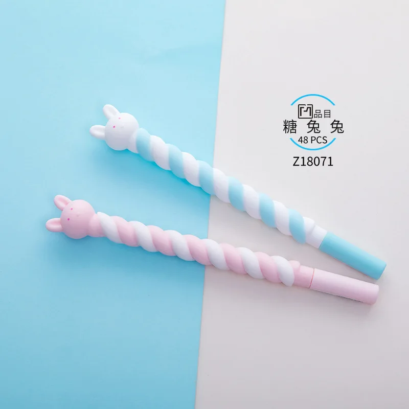 1 шт. милые гелевые ручки с изображением сахарного кролика черные для письма