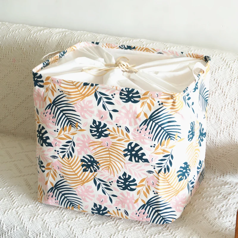 Mikrokosmos Household Oversize Collapsible Drawstring Bag Square Dirty Laundry Basket Storage Box Multipurpose | Дом и сад