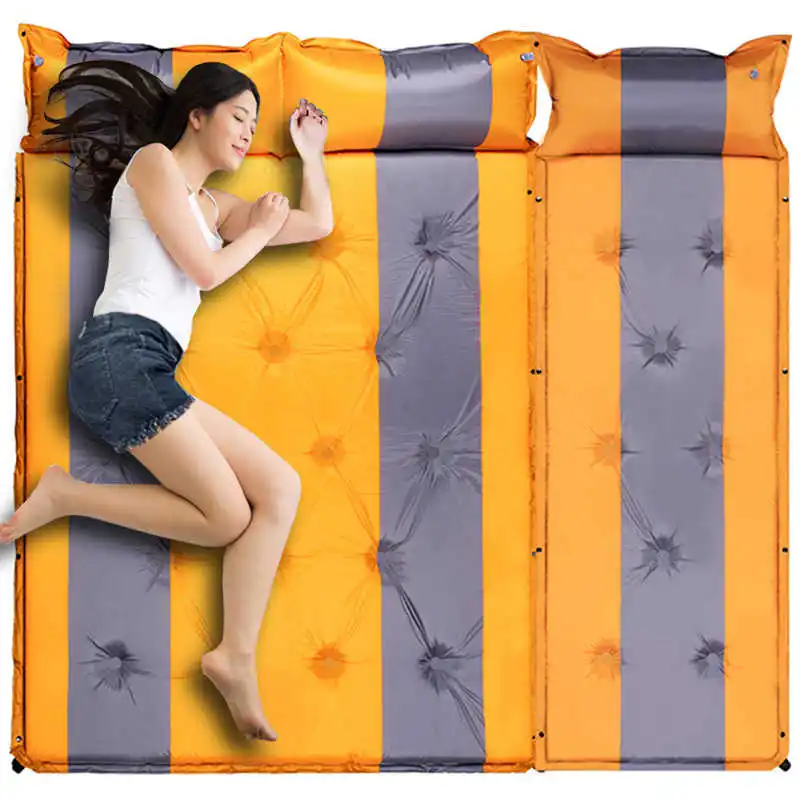 

Double Self Inflating Camping Sleeping Pad Mattress With Pillows Lightweight Hiking Picnic Outdoor Mat